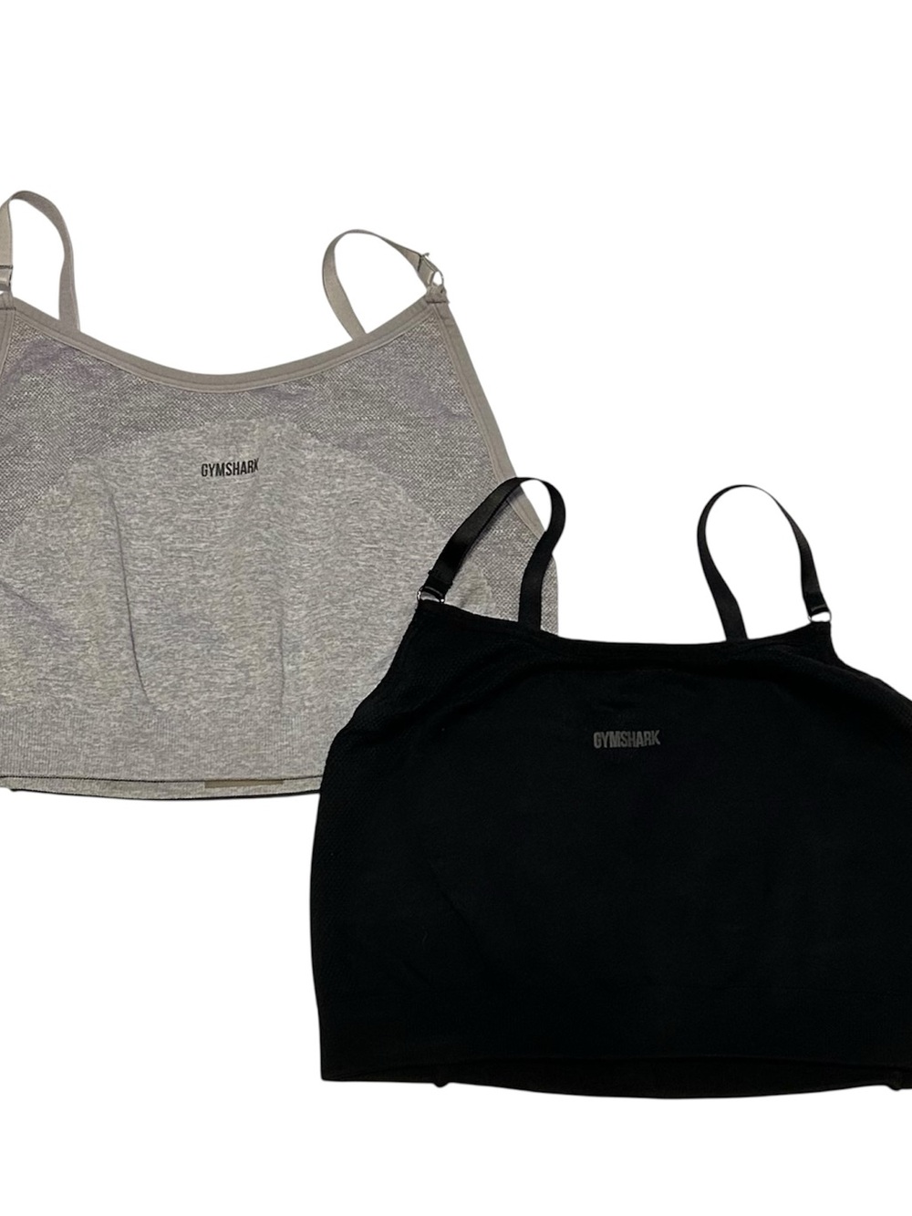 Bundle of 2 Black and Grey Gymshark Flex Sports Bras